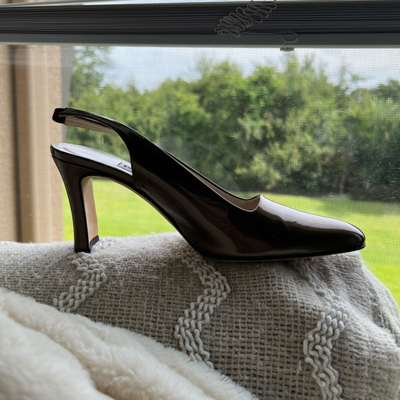 Pancaldi Satin Slingback Muted Gold Heels Made in Italy - Picture 7 of 9